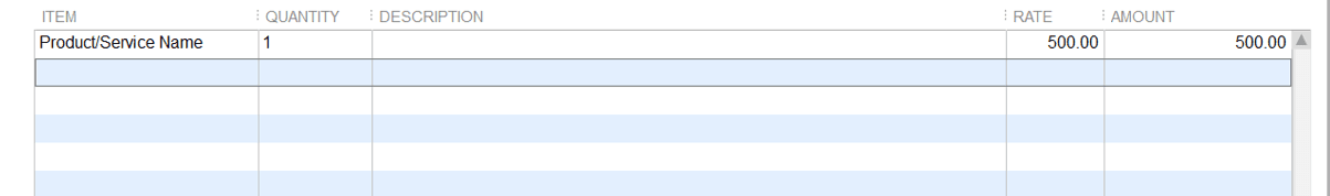 Adding Products/Services to the Invoice
