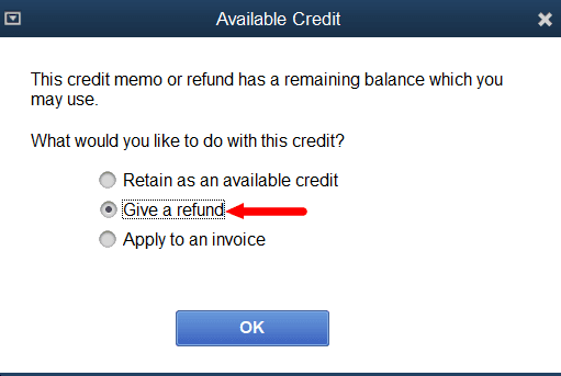 ‘Give a refund’ and then ‘OK’ if you wish to provide a refund