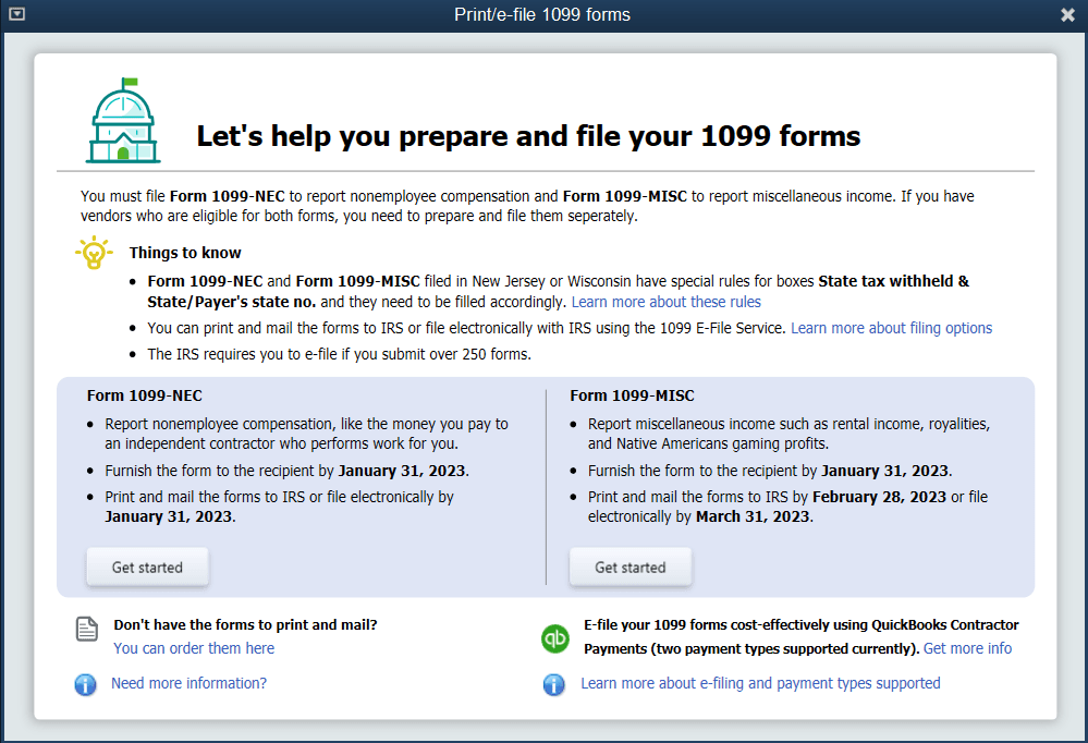 print your 1099 forms