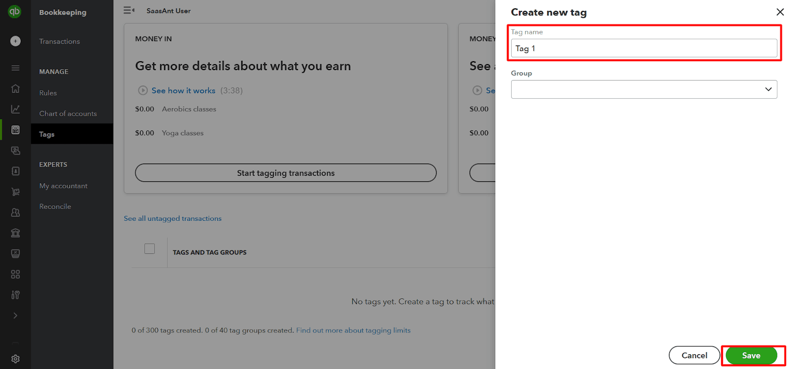 Enter a name for your tag and save.