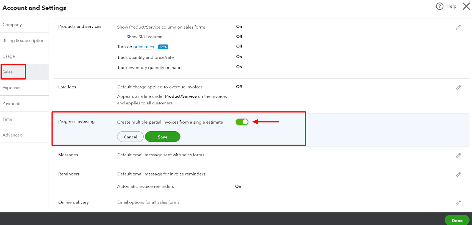 Check the box next to "Create multiple partial invoices from a single estimate."