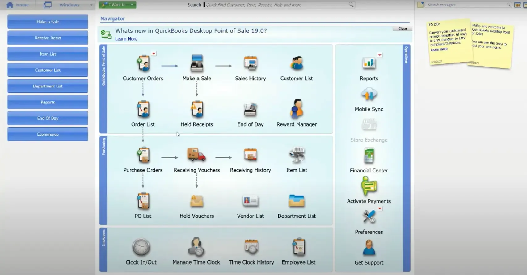 quickbooks pos screen