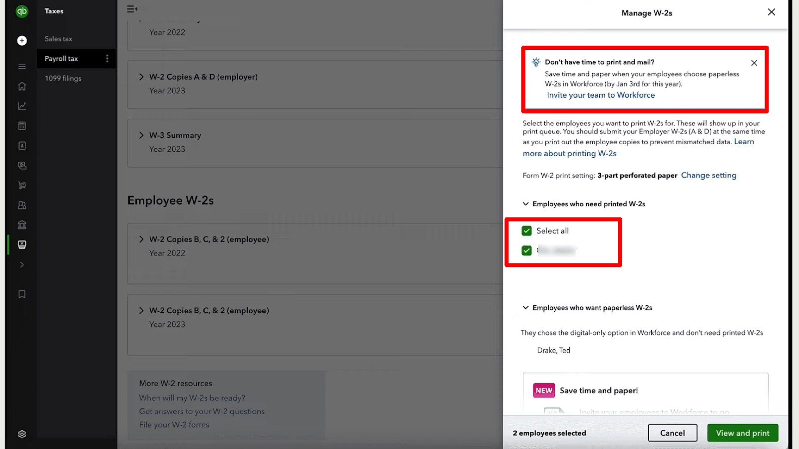 If you haven’t invited some of your employees to ‘QuickBooks Workforce,’ you can invite them by clicking ‘Invite your team to Workforce’ at the top.