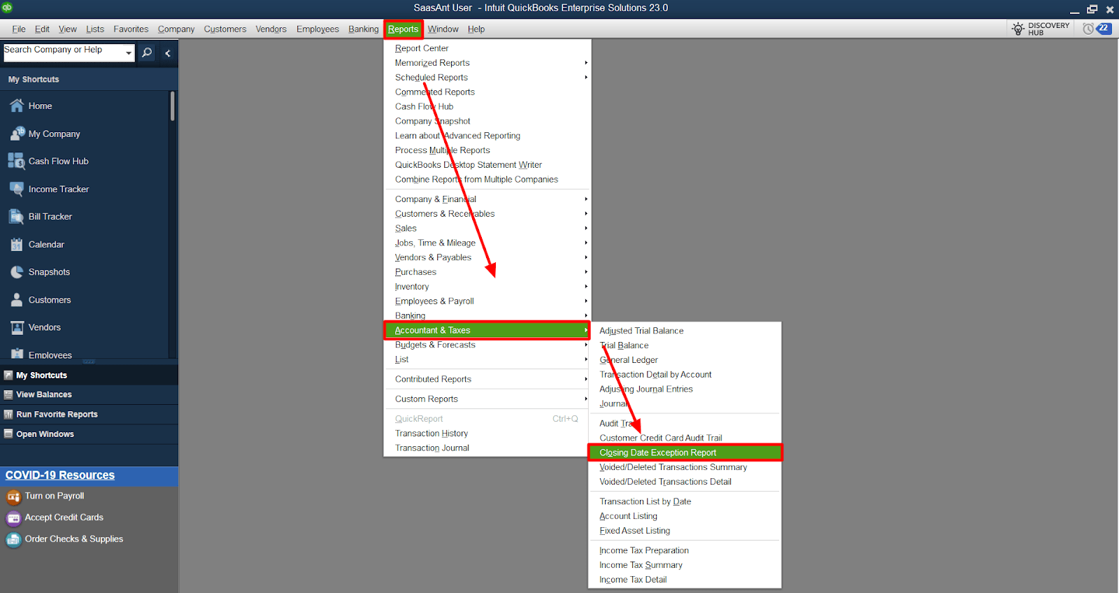 How to Find Exceptions in Closing Date Reports in QuickBooks