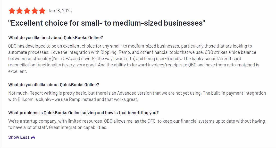 QuickBooks accounting software small business review