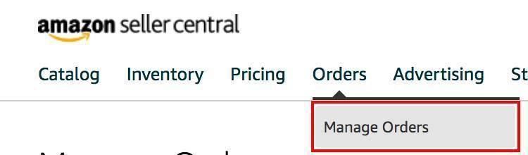 Amazon Seller Central managing orders