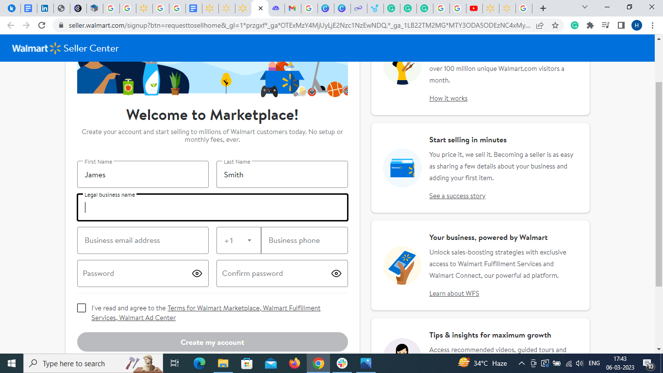 Walmart Seller Registration