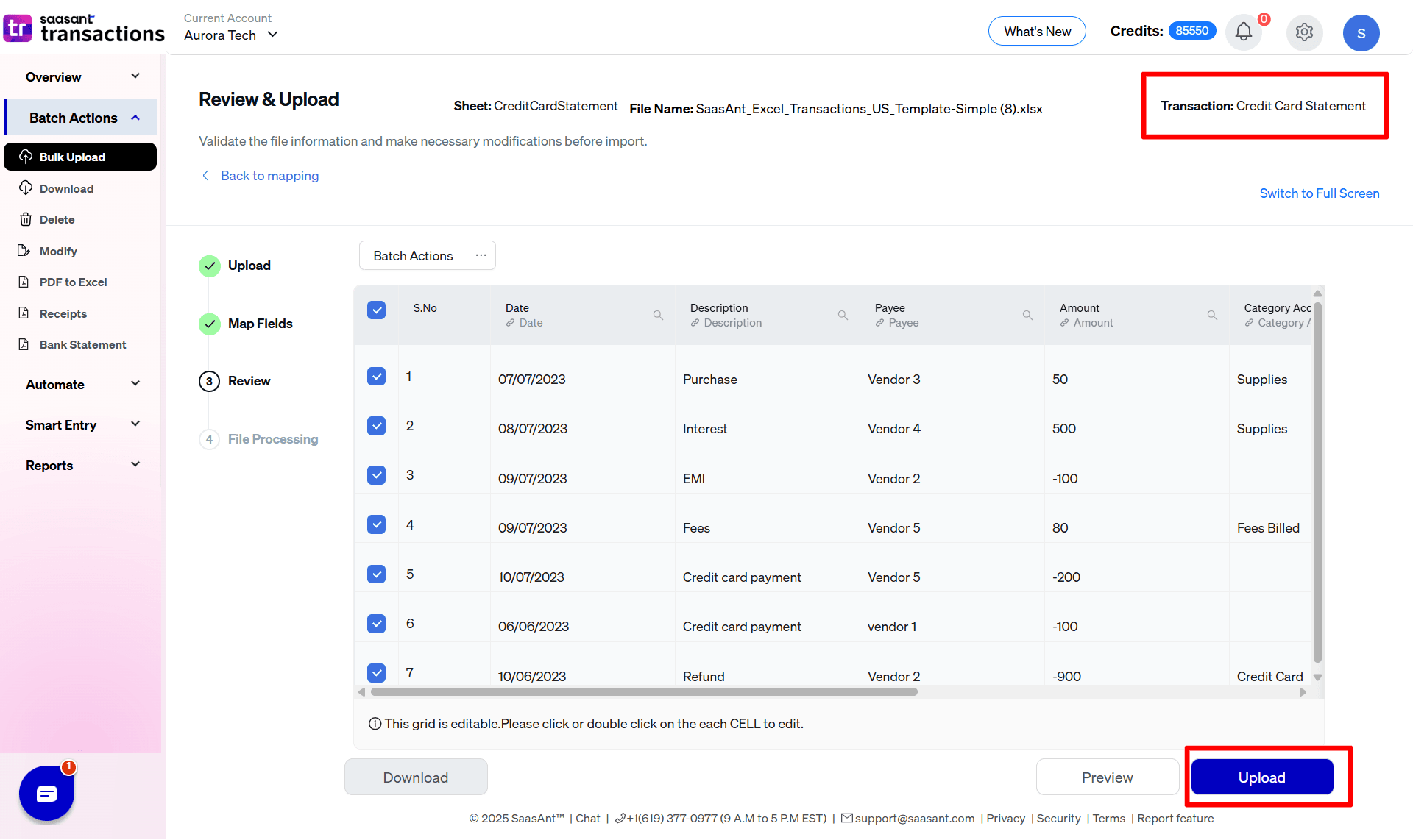 Final Upload Credit Card Transactions - SaasAnt Transactions Online.png