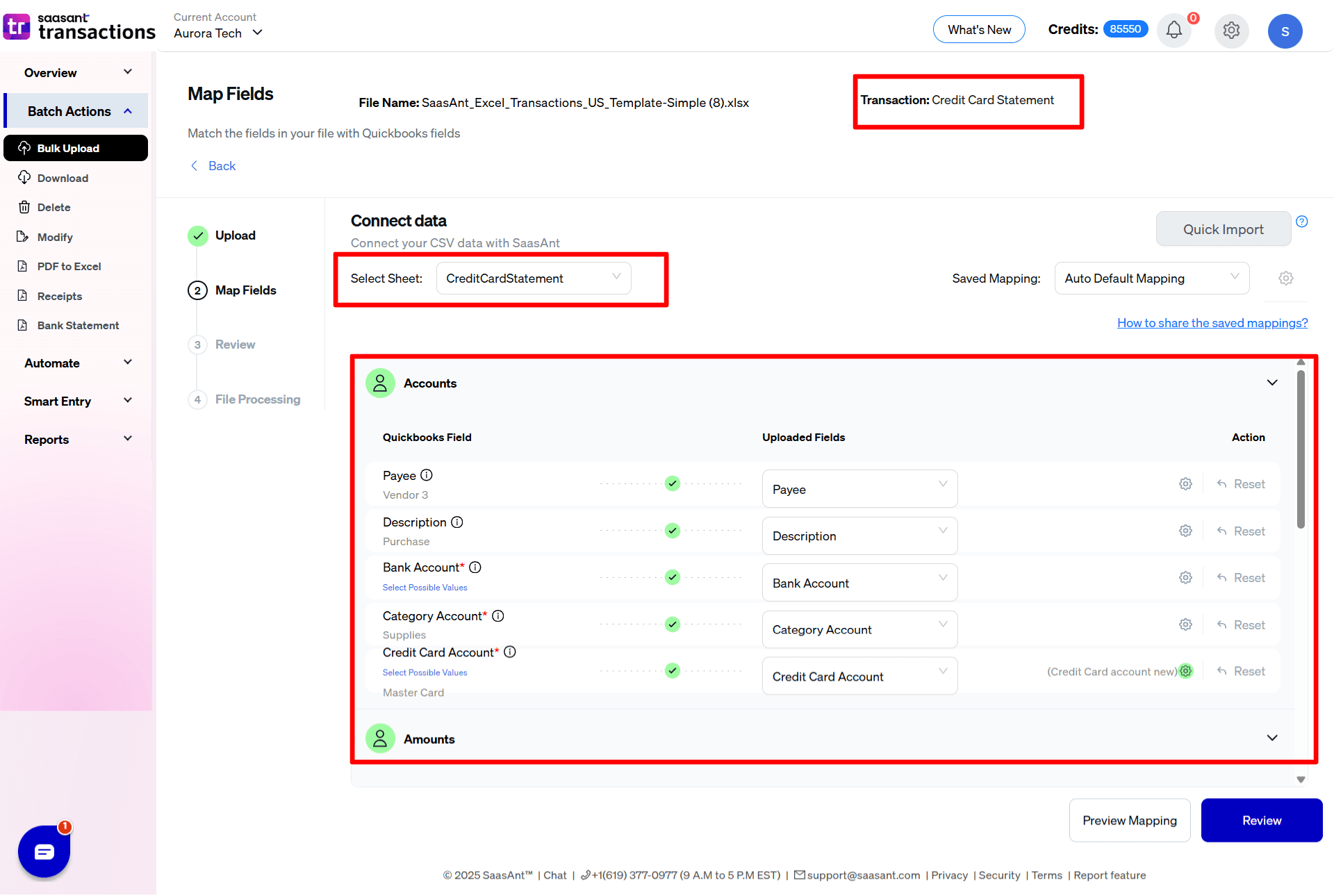 Mapping Credit card statements - SaasAnt Transactions Online.png