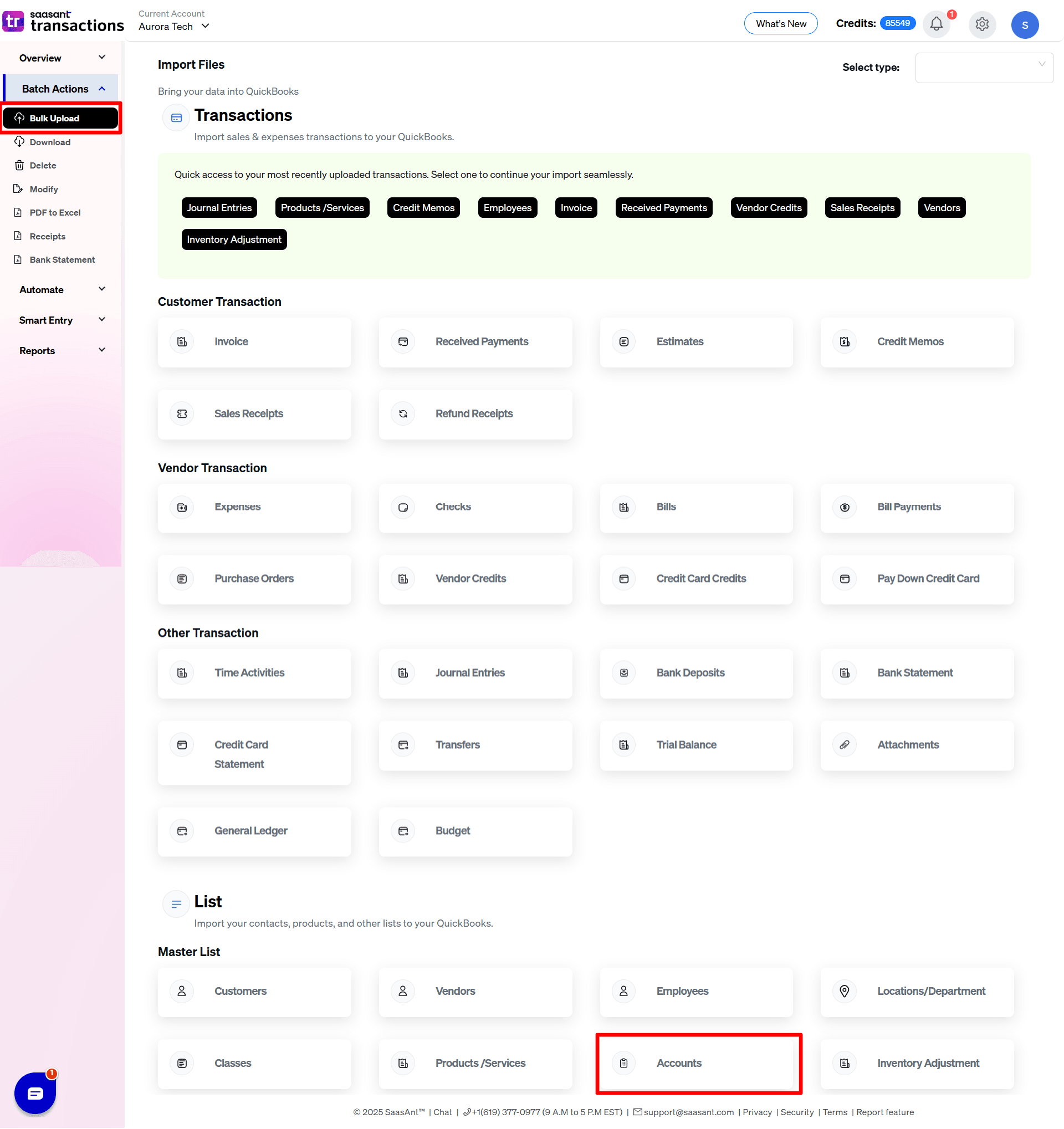Bulk Upload Chart of Accounts - SaasAnt Transactions Online.png
