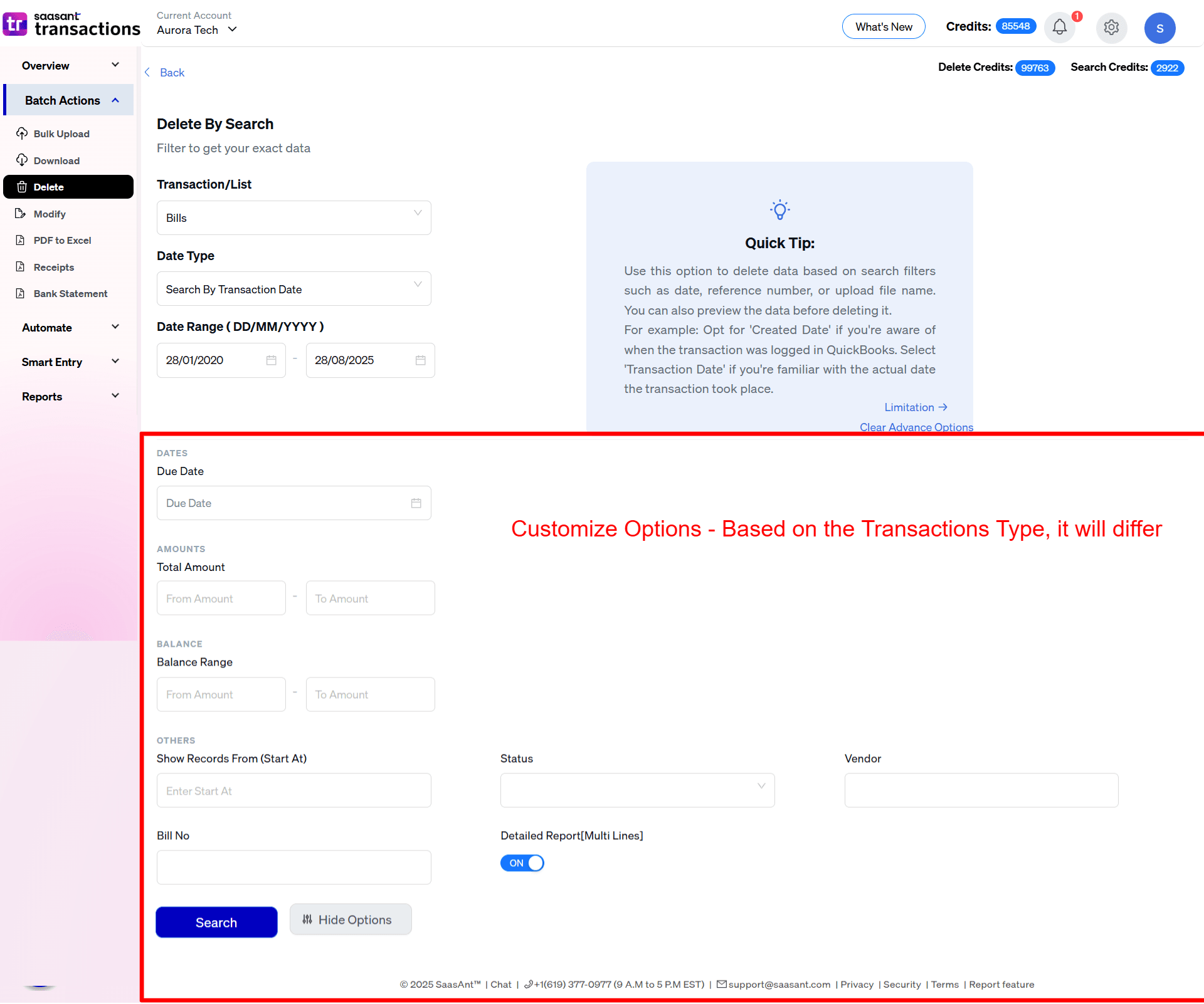 Customize Options - SaasAnt Transactions Online.png