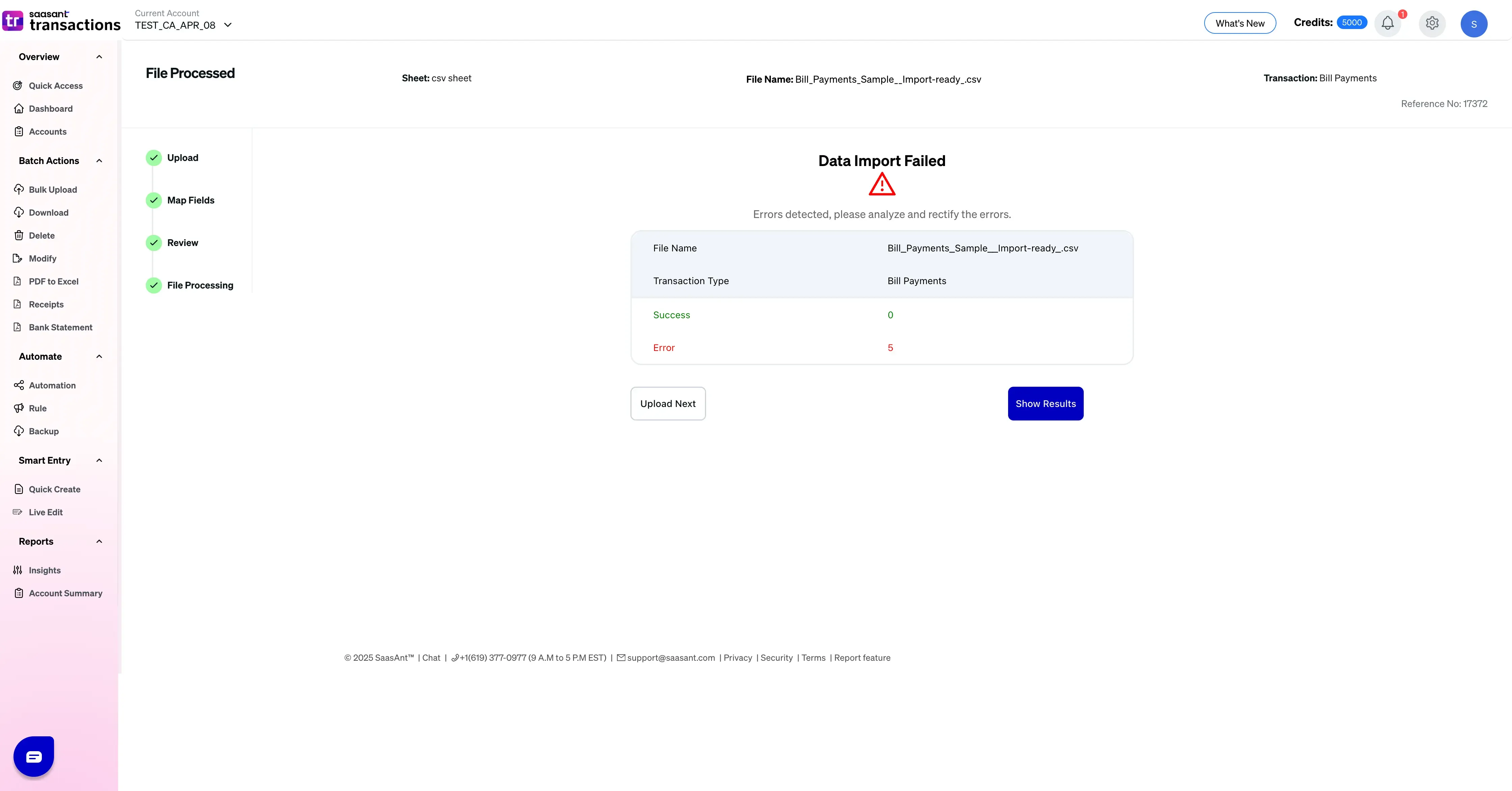 SaasAnt-Transactions-import bill payments results.webp