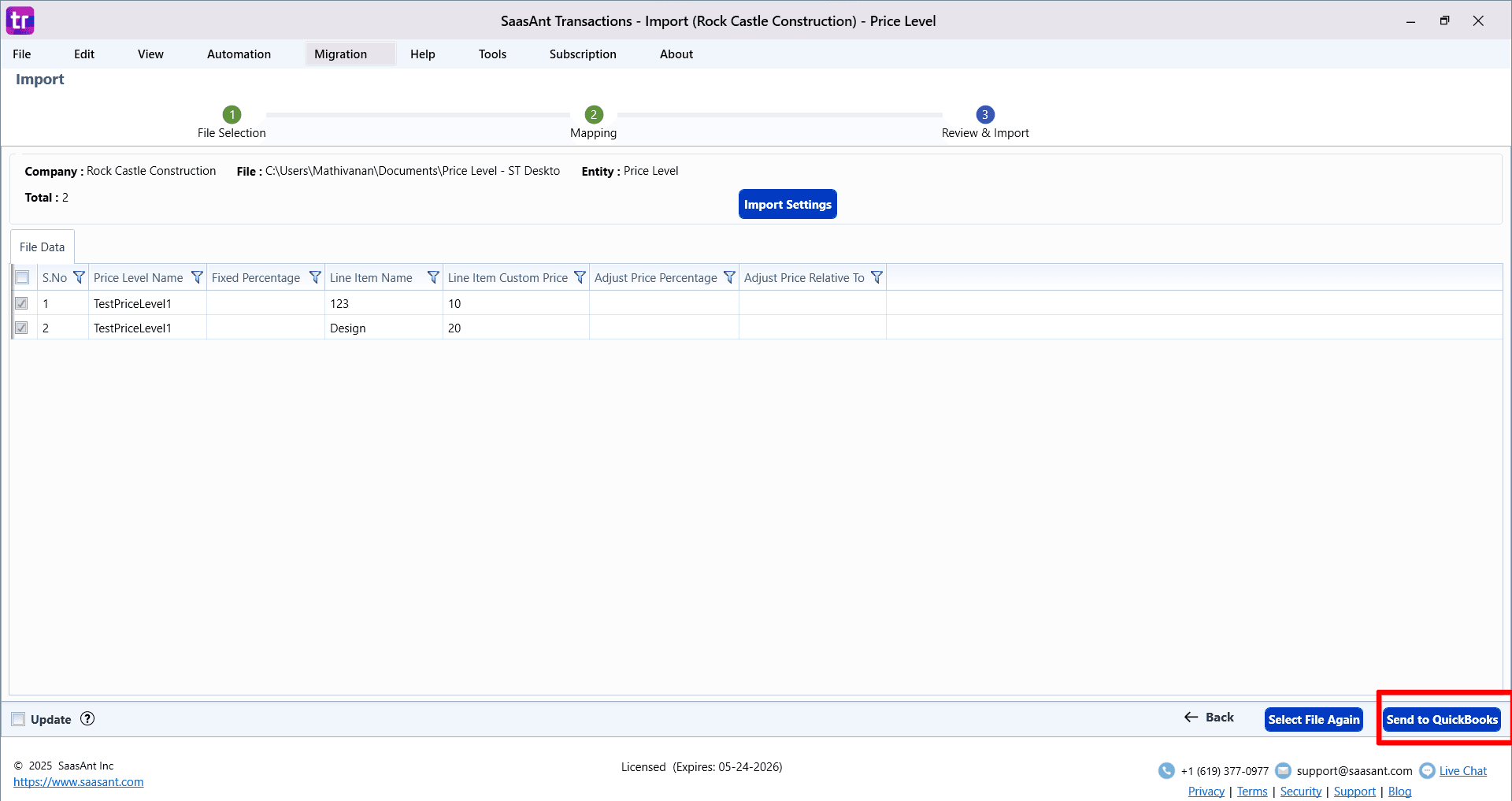 Send QuickBooks Price - SaasAnt Transactions Desktop.png