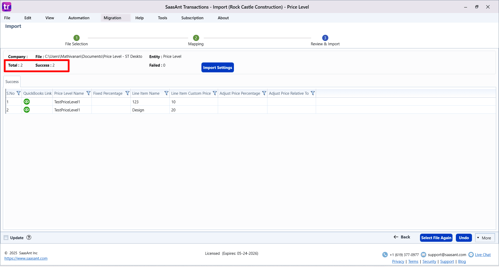 Success Price Level - SaasAnt Transactions Desktop.png
