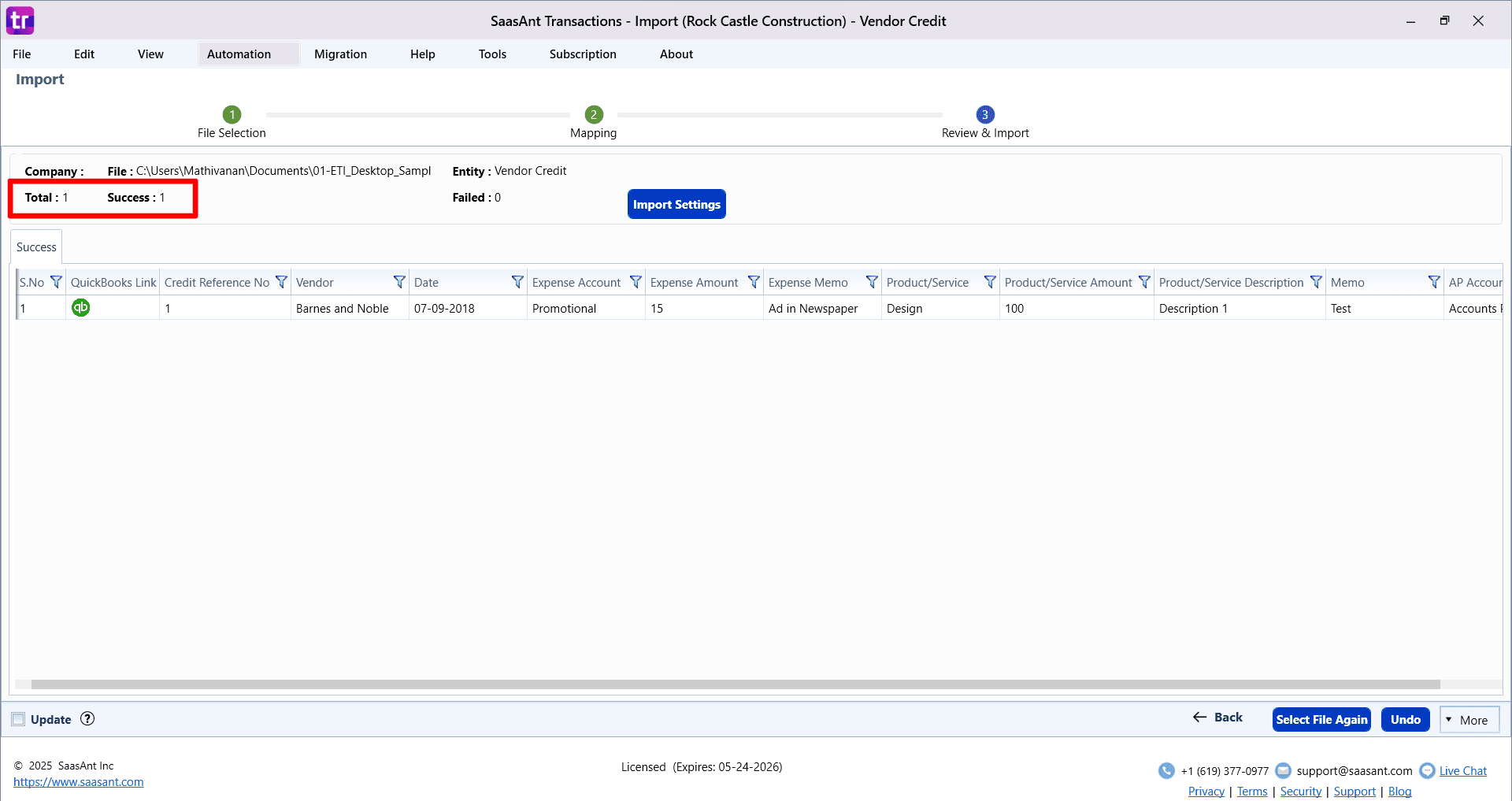Success Vendor Credits - SaasAnt Transactions Desktop.png