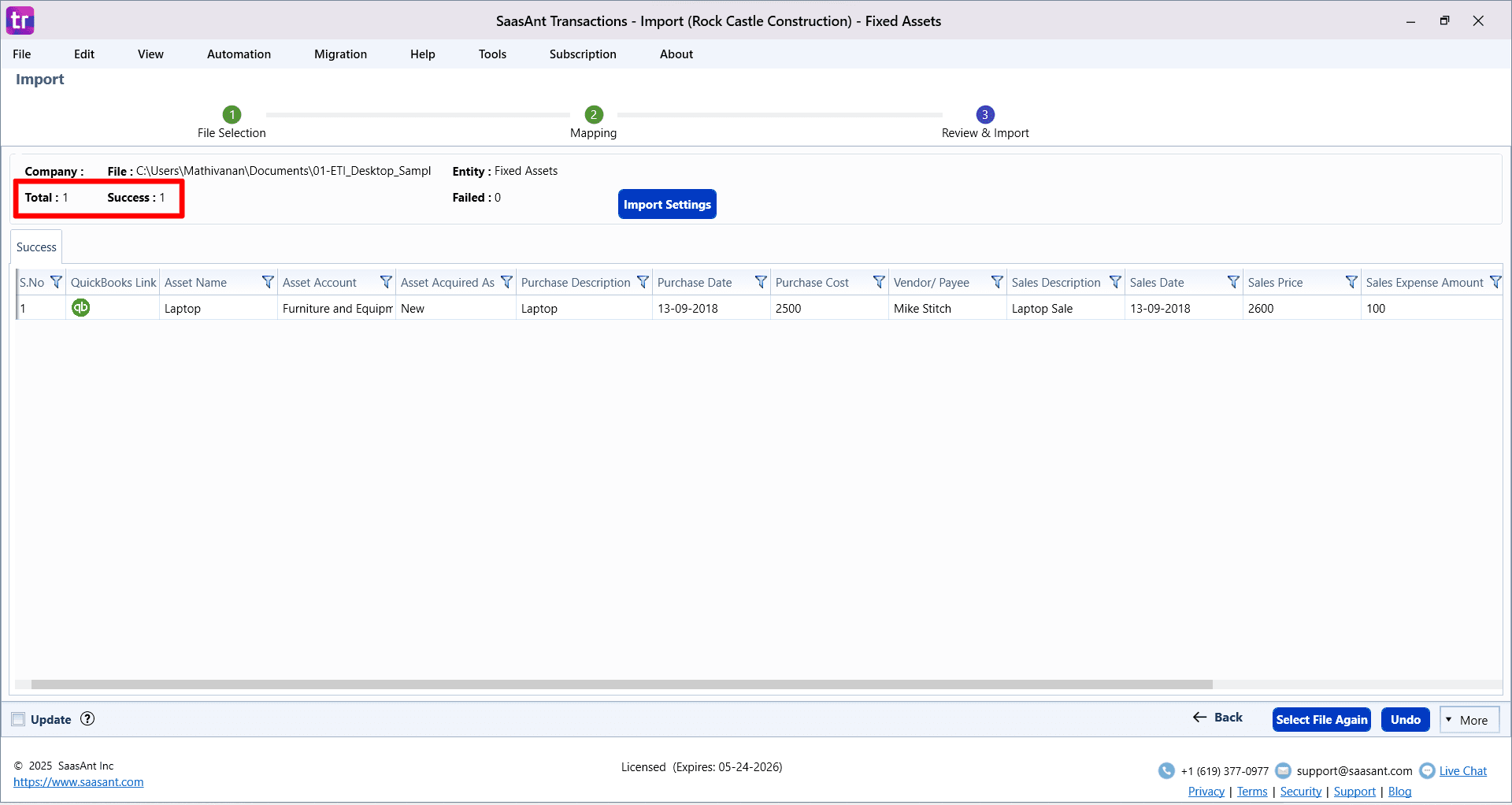 Success Fixed Asset - SaasAnt Transactions Desktop.png