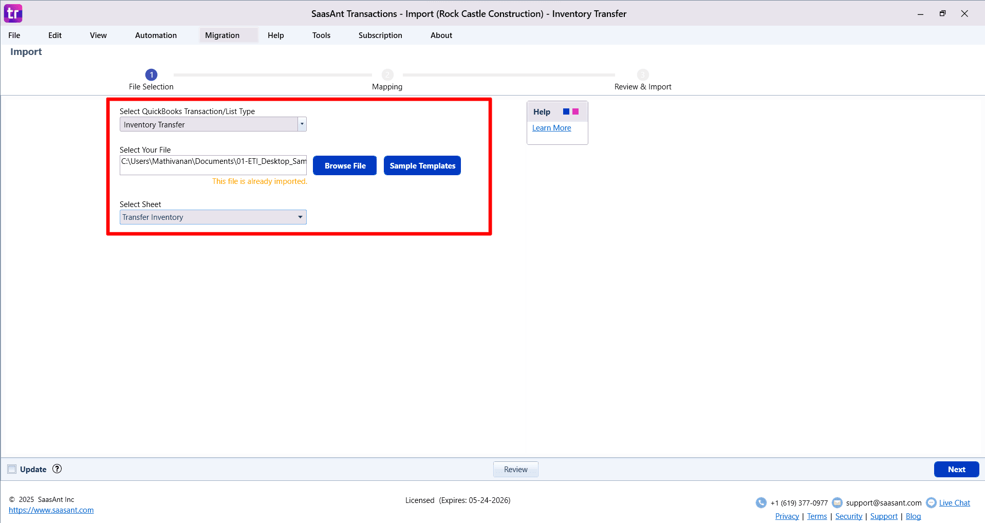 Browse Inventory Transfer - SaasAnt Transactions Desktop.png