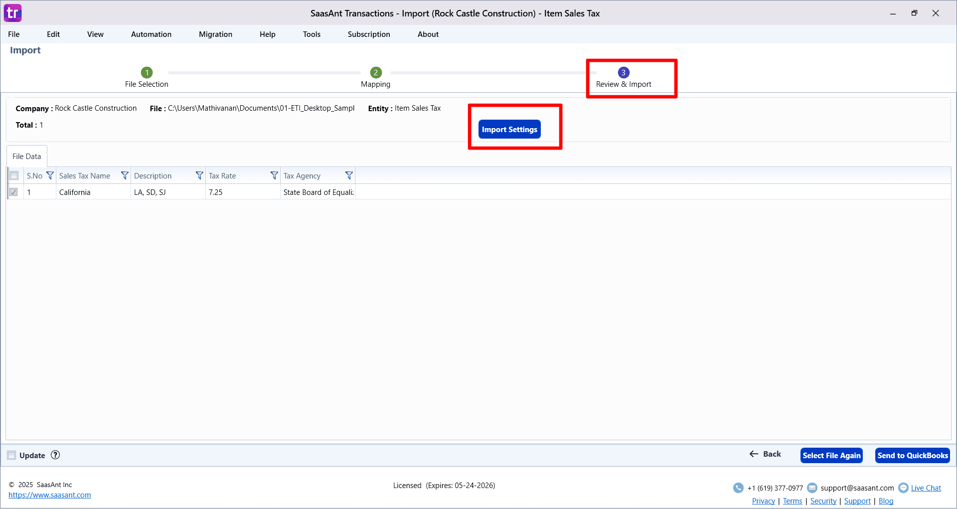 Review Item Sales Tax - SaasAnt Transactions Desktop.png