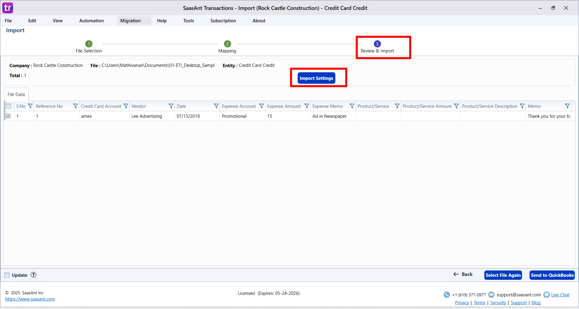Review Credit card Credit - SaasAnt Transactions Desktop.png