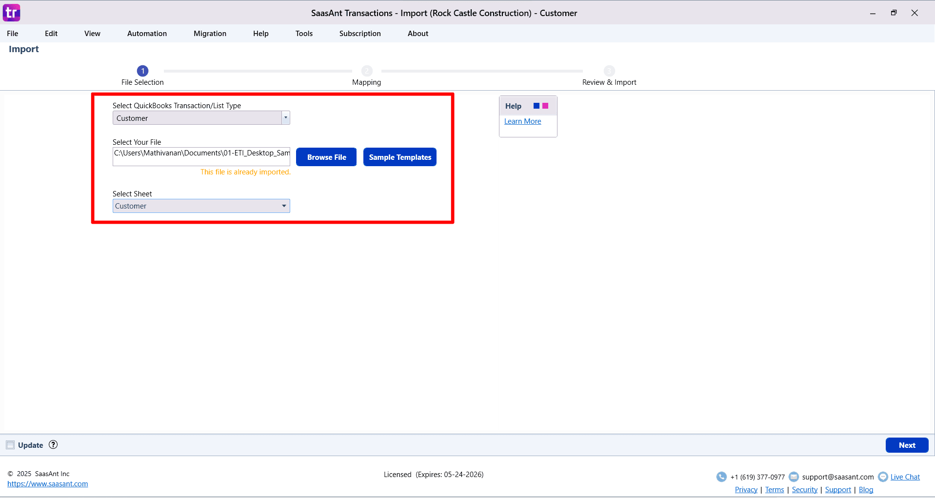 Browse Customer List - SaasAnt Transactions Desktop.png