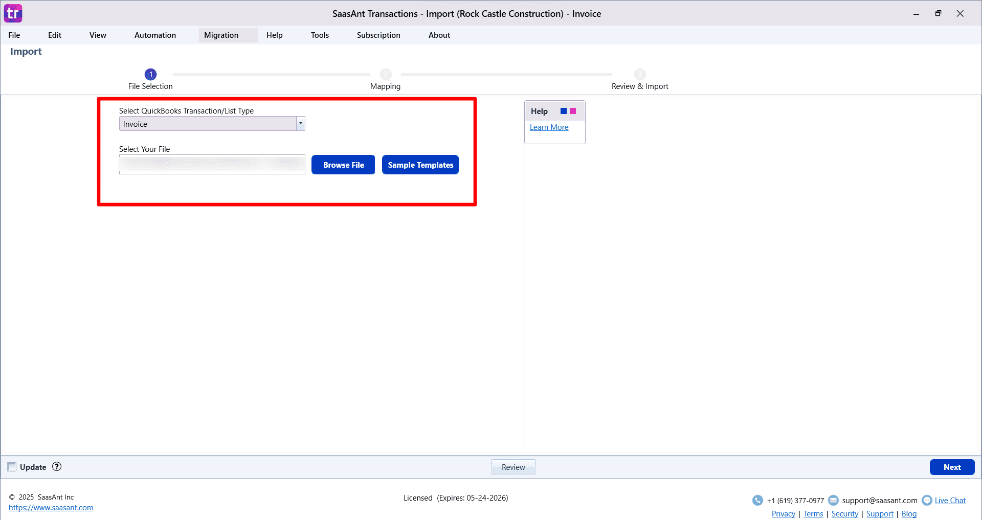 Browse and Select File - SaasAnt Transactions Desktop.png