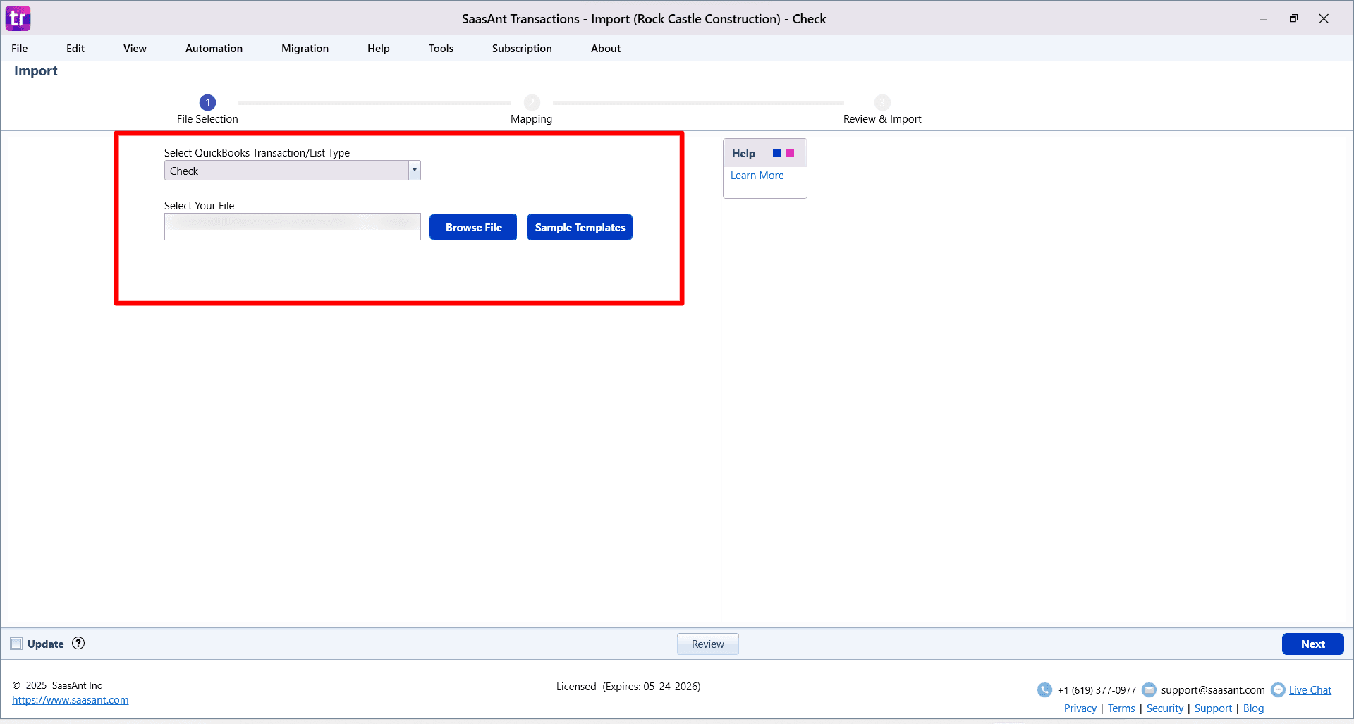 Browse Checks - SaasAnt transactions Desktop.png