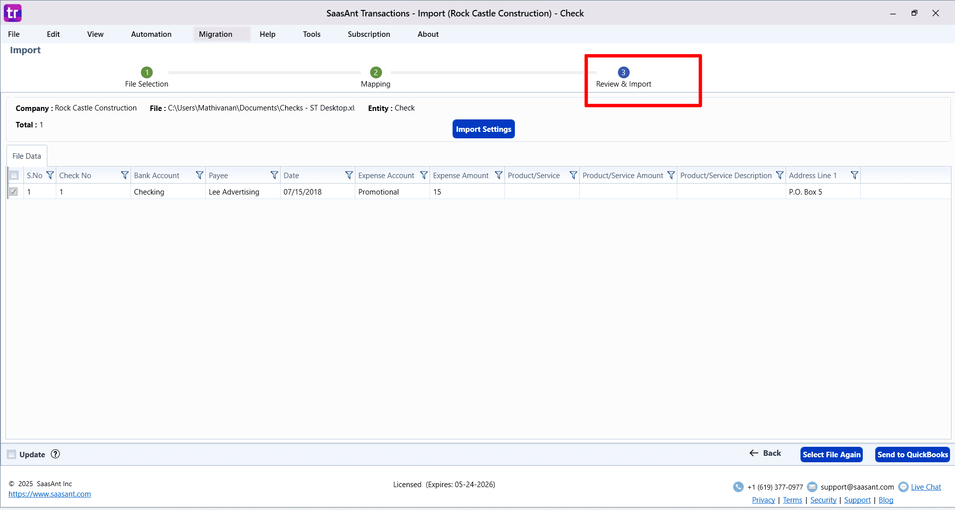 Review Import Checks - SaasAnt Transactions Desktop.png