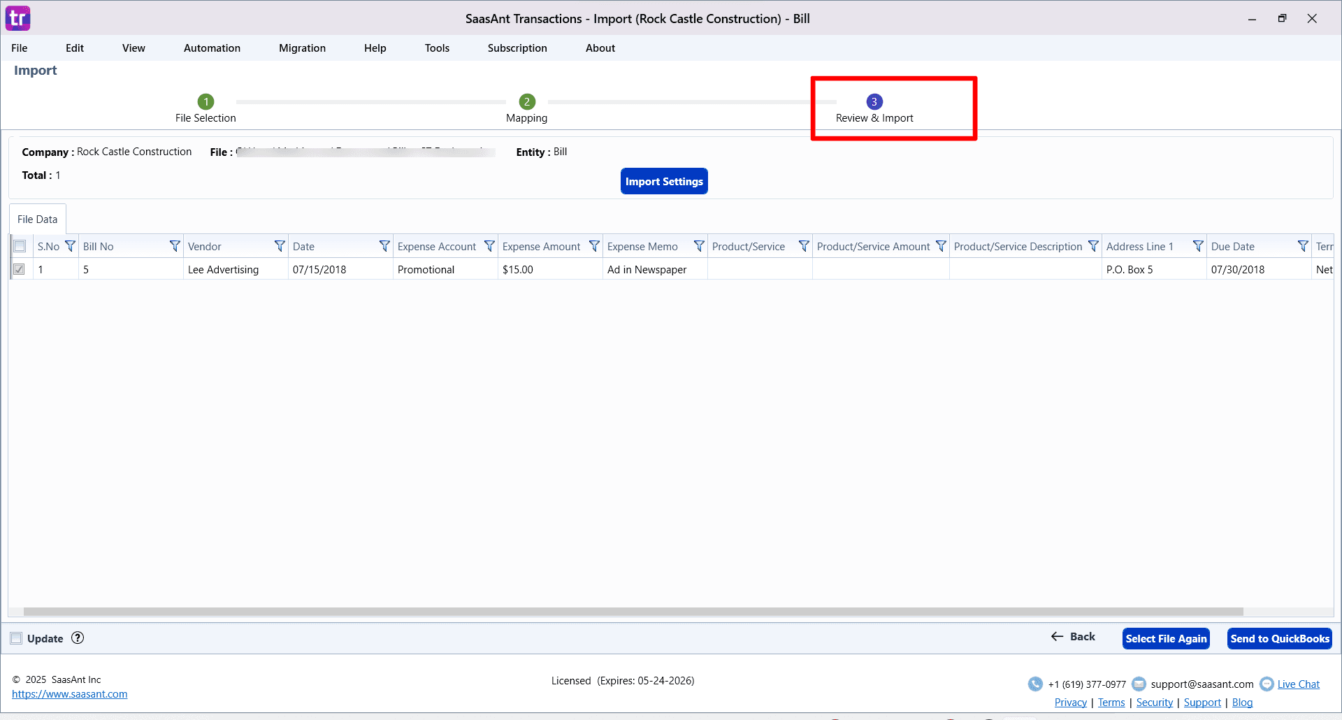 Review Import Bills - SaasAnt Transactions Desktop.png
