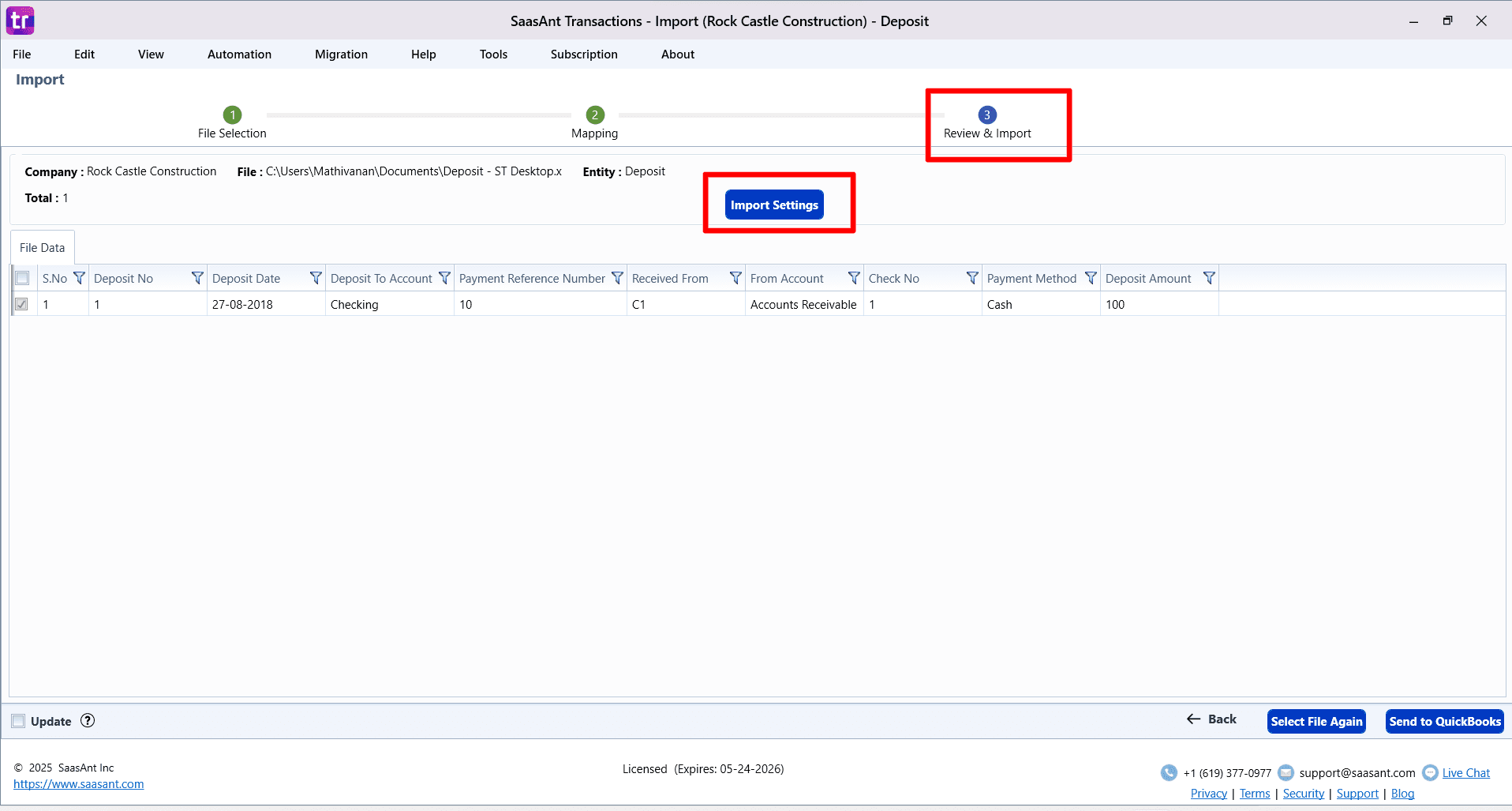 Review Import Deposits - SaasAnt Transactions Desktop.png