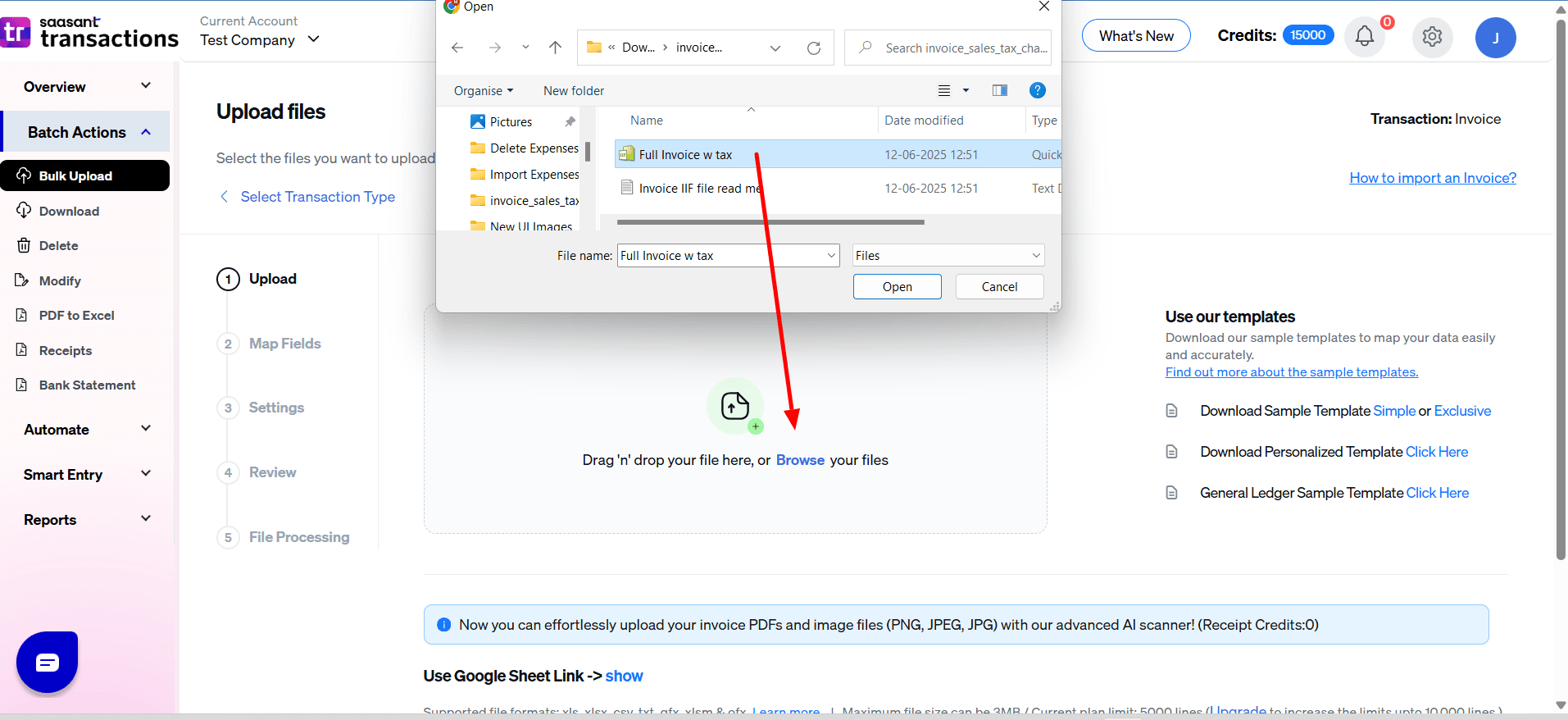 Browse IIF file - SaasAnt Transactions.png