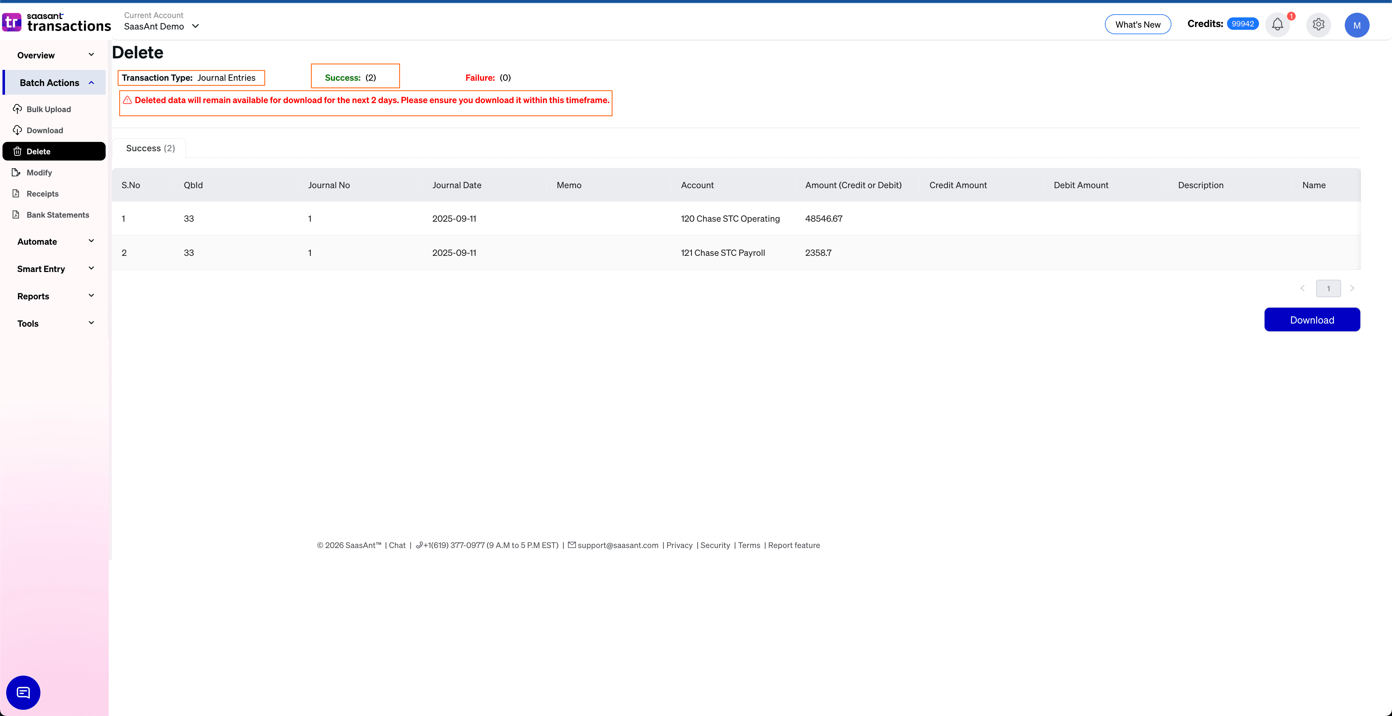 Confirmation of Deleted Journal Entries in SaasAnt Transactions.png