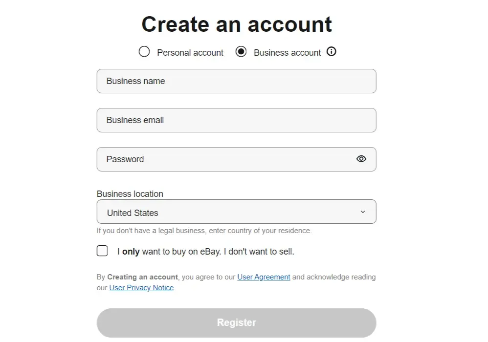Create your business account in Amazon