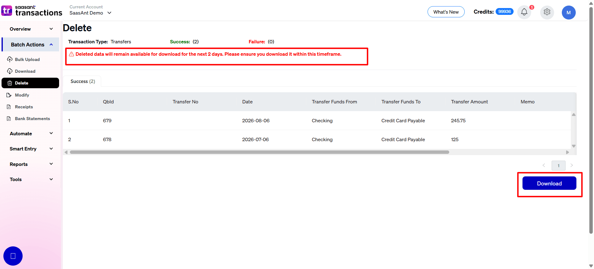 Delete Data Transfers in SaasAnt Transactions Online.png