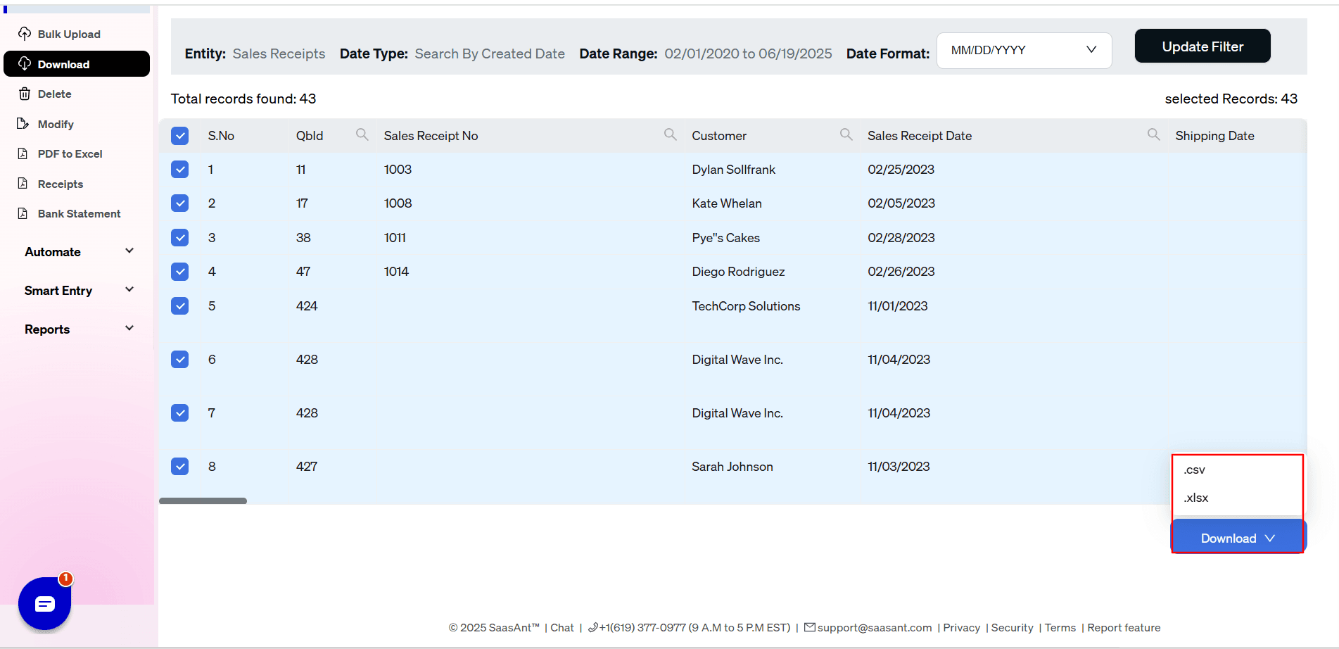 Download Sales Receipts - SaasAnt Transactions.png