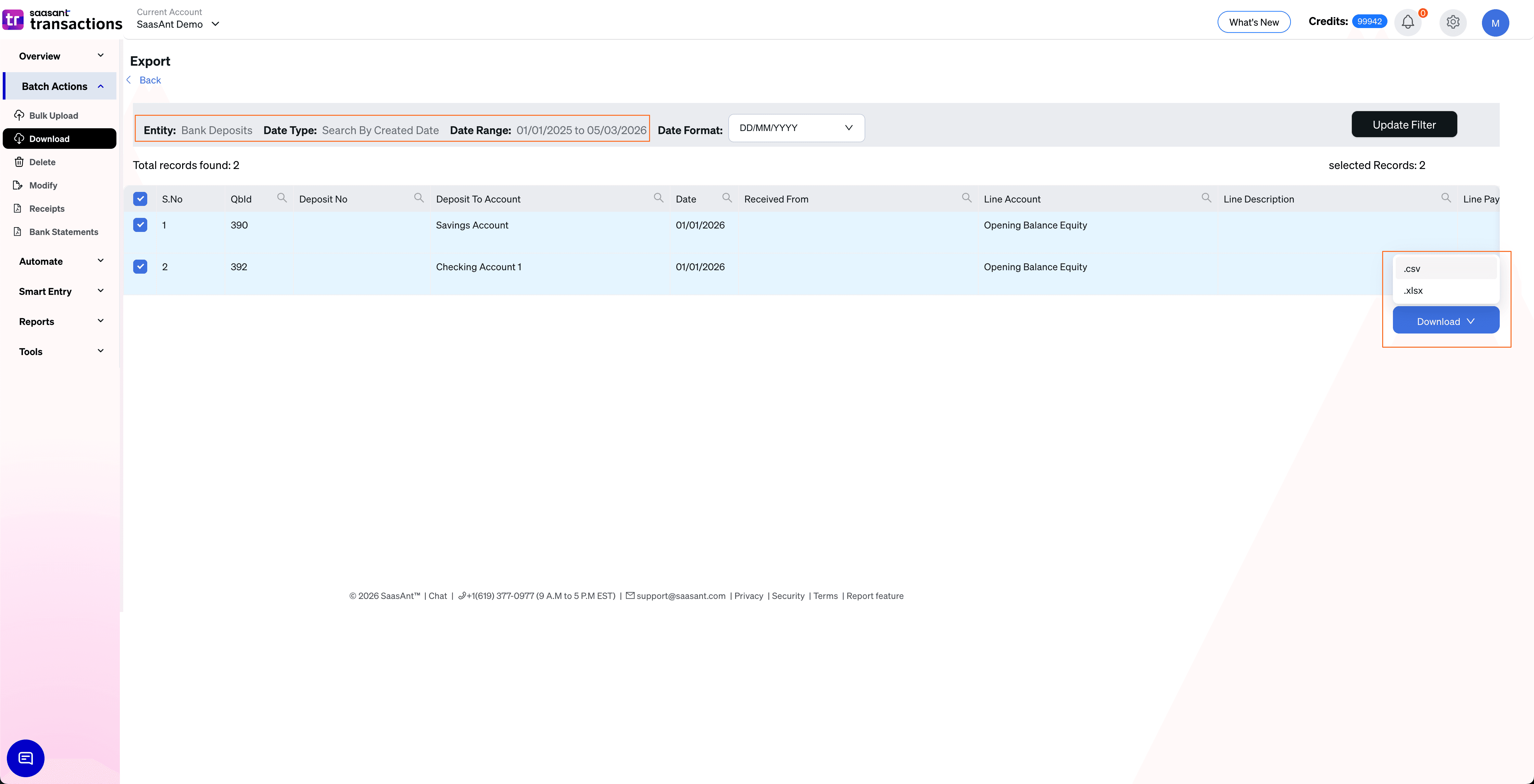 Export Bank Deposits - SaasAnt Transactions Online.png
