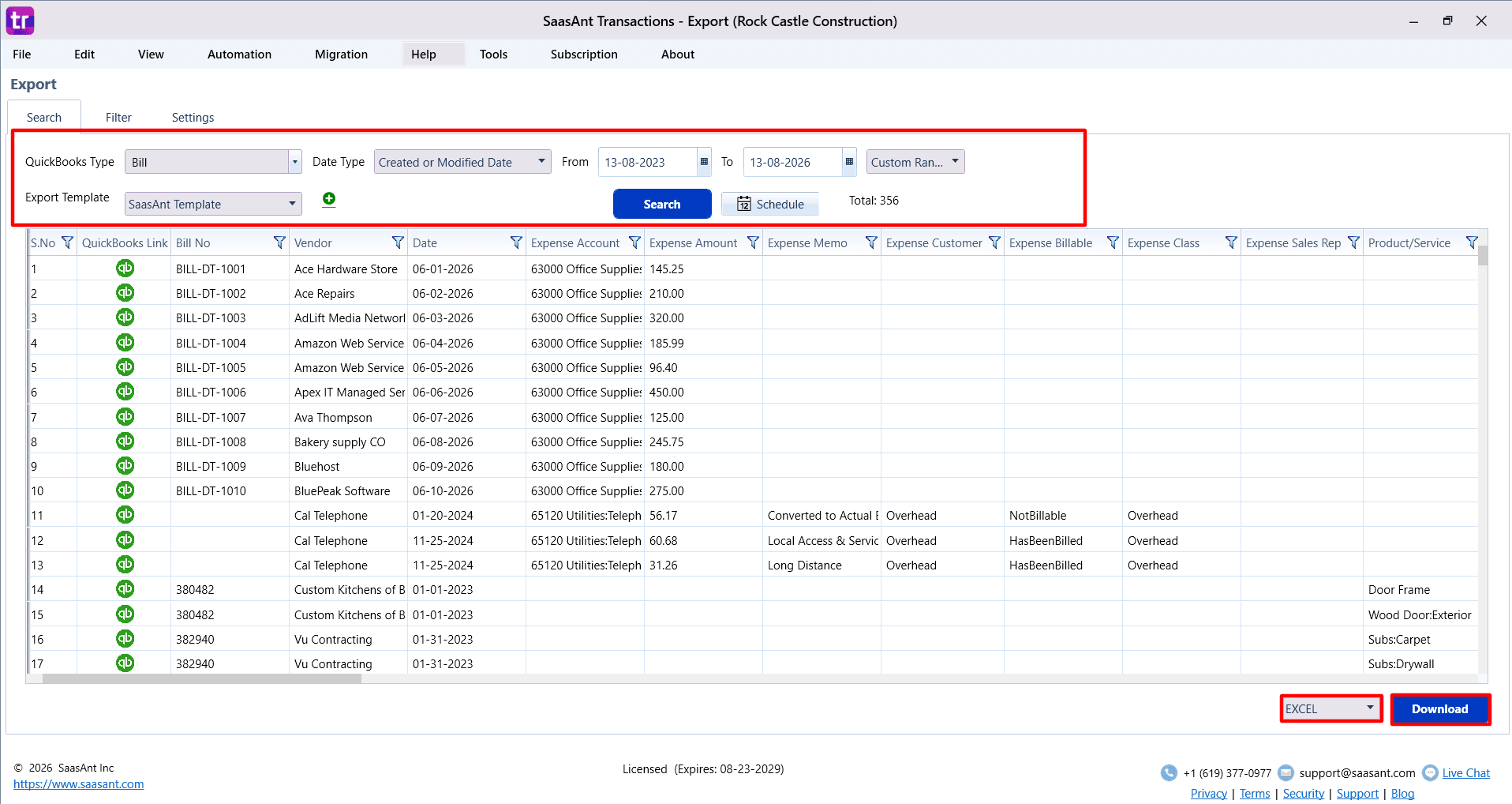 Export Bills in SaasAnt Trnansactions Desktop.png