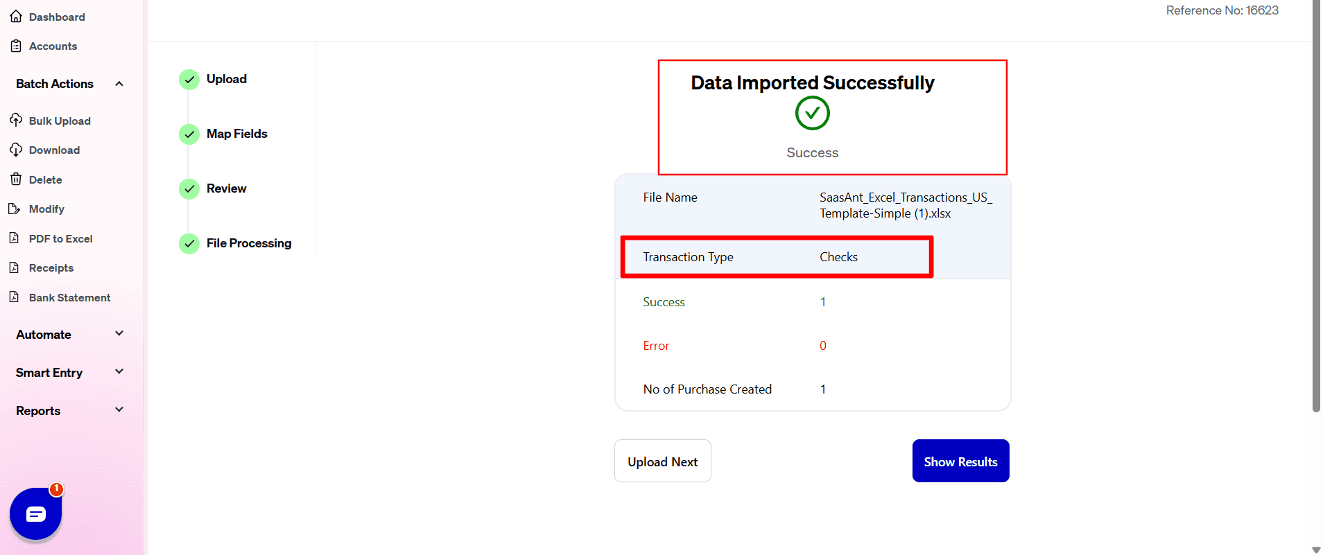 Import Checks Success - SaasAnt Transactions.png