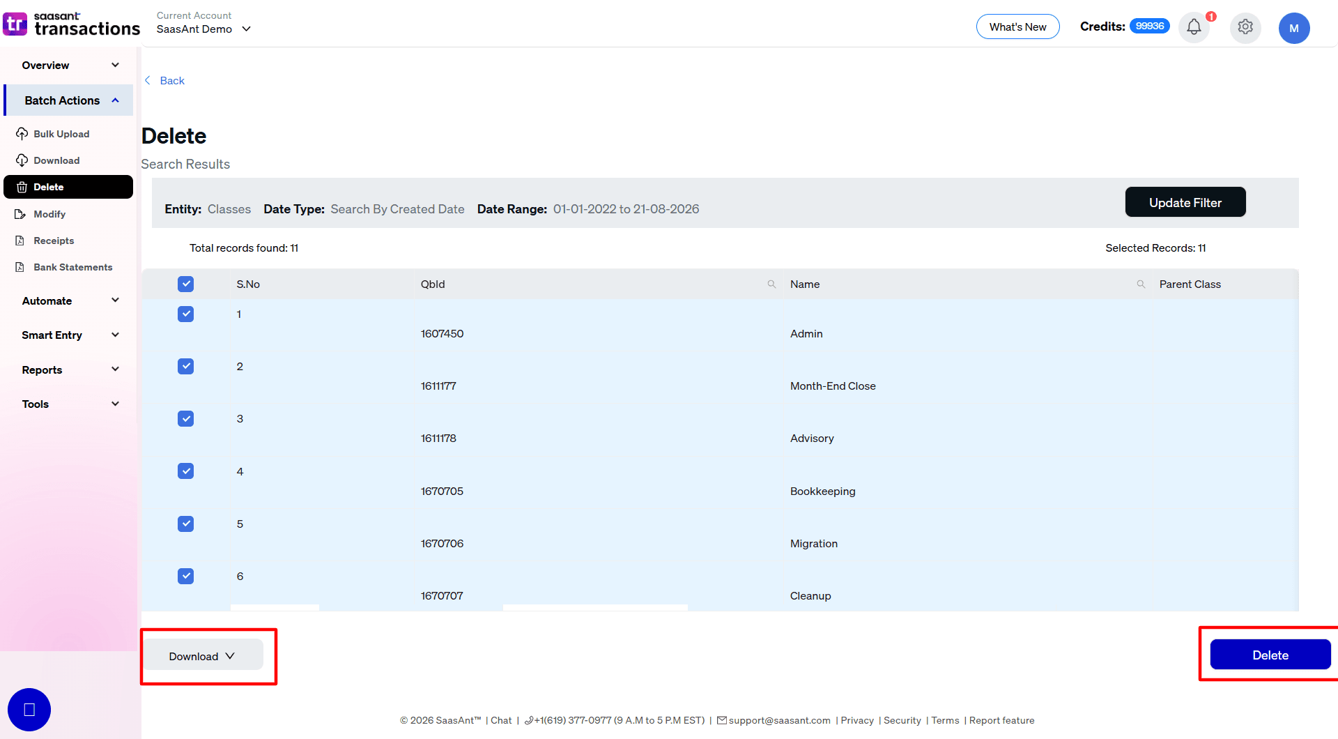Preview Delete class in SaasAnt Transactions Online.png