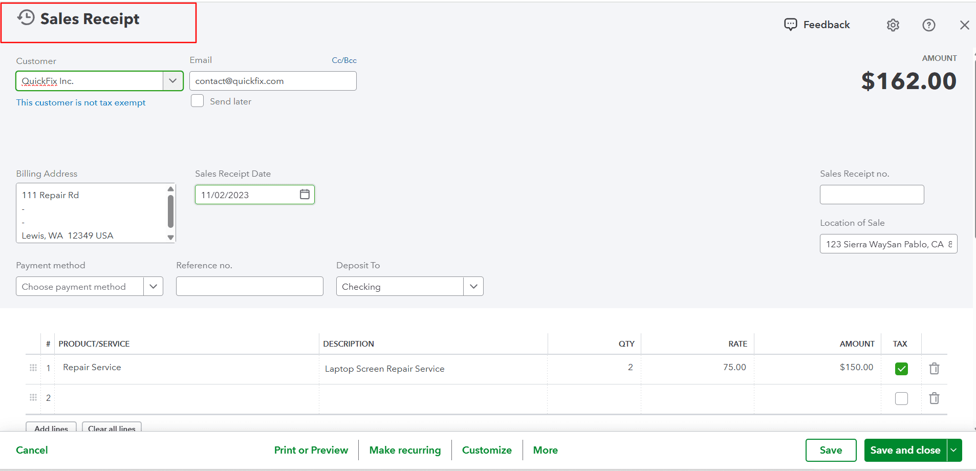 QuickBooks Sales Receipts - SaasAnt Transactions.png