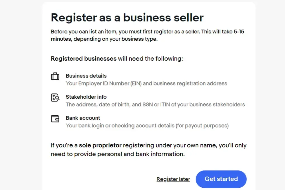 Register as a seller