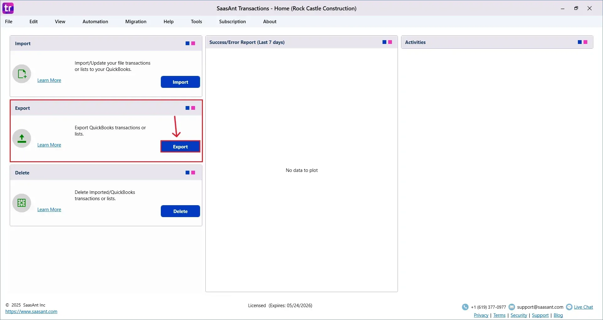 Select joural entries to Export.webp