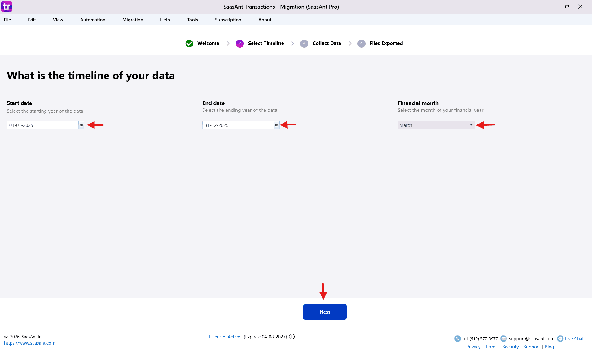 Start migration in SaasAnt Transactions Desktop.png