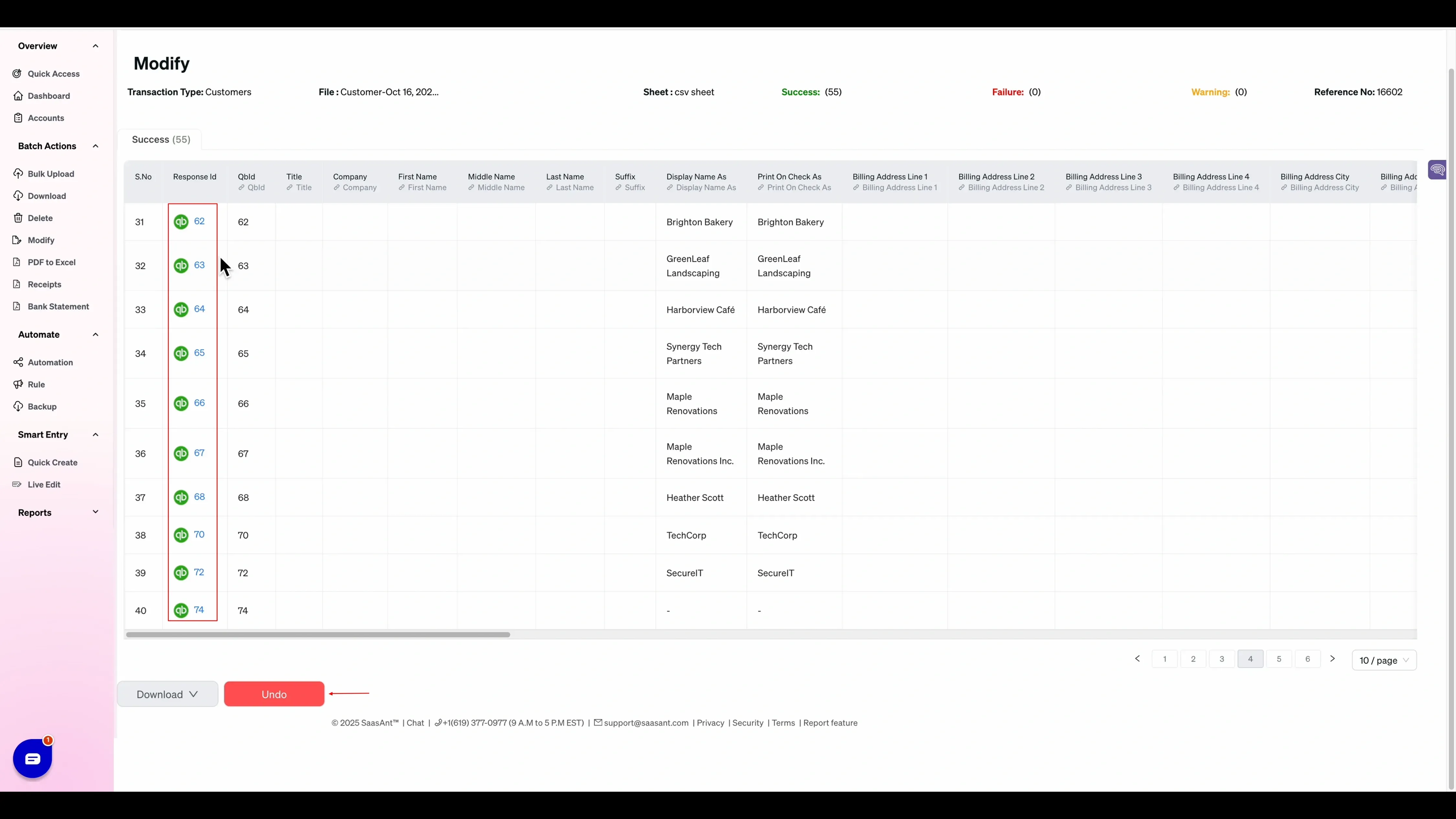 Success Customer List - SaasAnt Transactions.webp