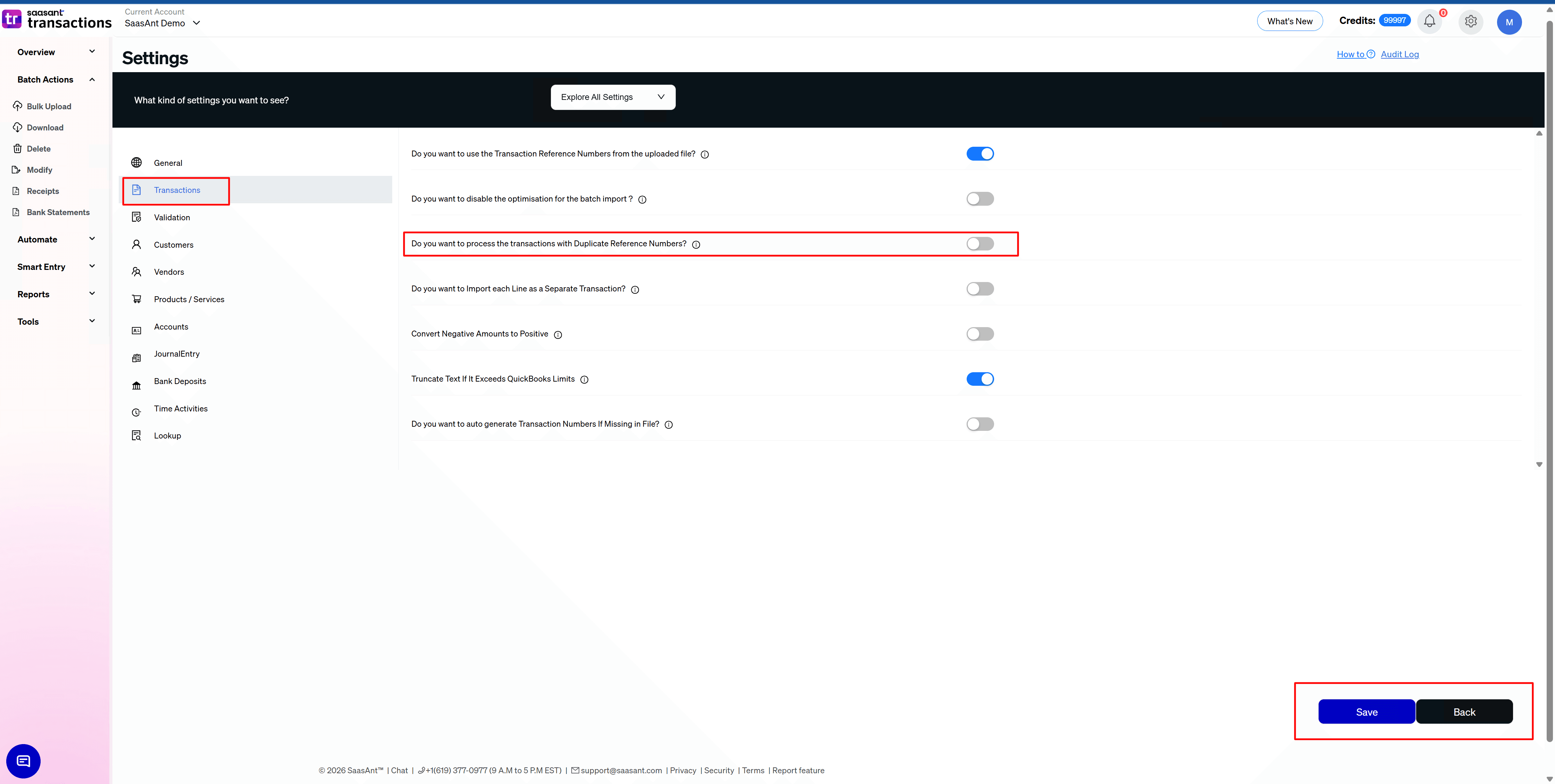 Transactions-Settings with Duplicate Reference Nos-SaasAnt-Transactions-Online.png