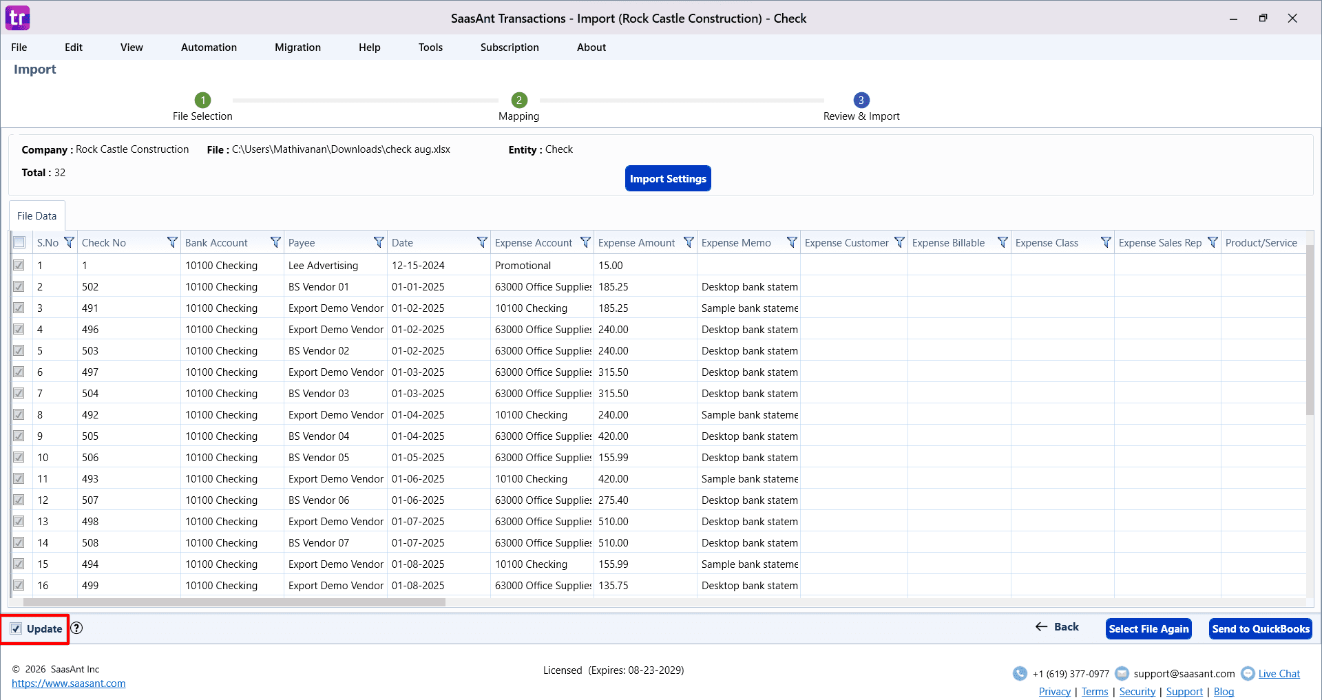 Update Checks in SaasAnt Transactions Desktop.png