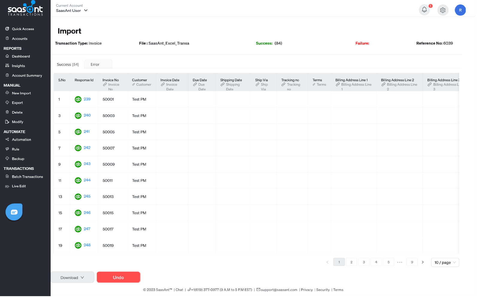 confirming the imported invoices in quickbooks online.png