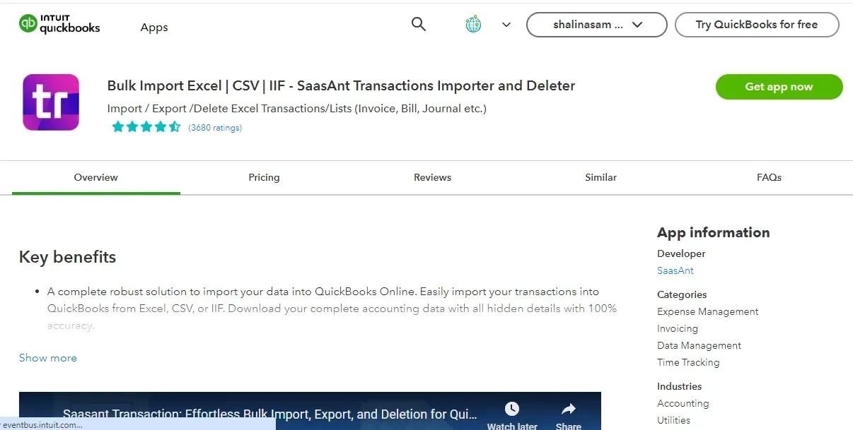 Connect to SaasAnt Transactions