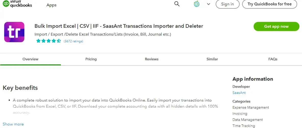 Connect with SaasAnt Transactions