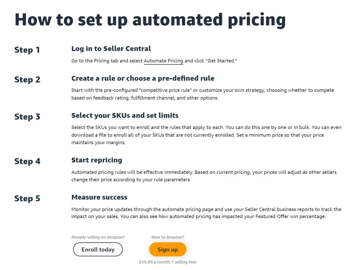 How to setup automatic pricing on amazon