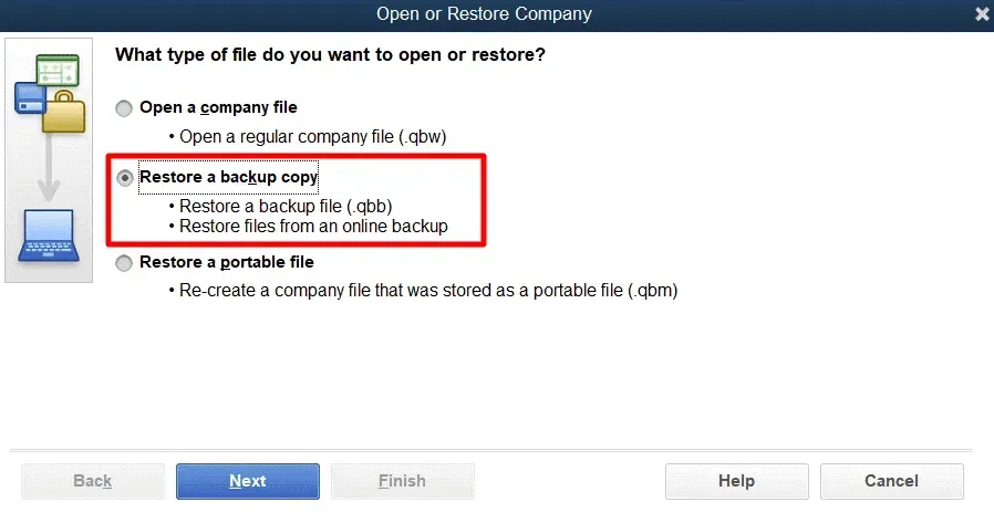 Restore or Open QBM file QuickBooks